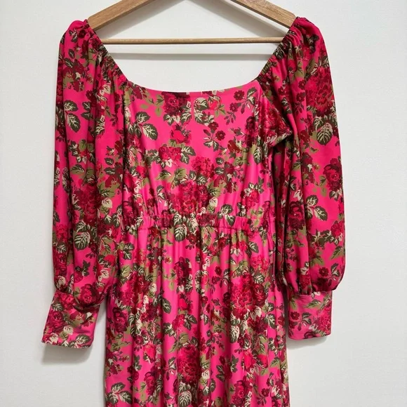 Smith & Quinn The Marigold Midi Dress Women Small Floral Balloon Sleeve Square N - Picture 9 of 13